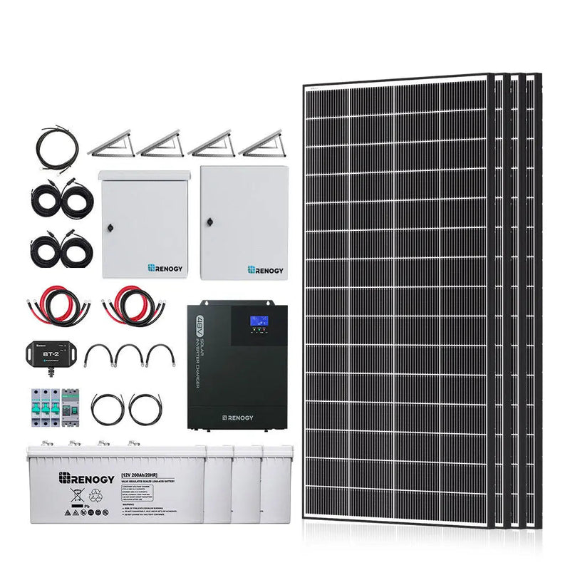 Renogy 1200W complete solar kit with 9.6kWh battery bank