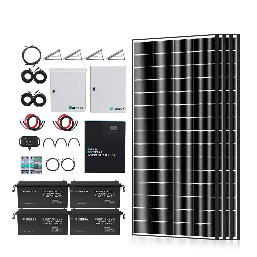 Renogy 1200W complete solar kit with 9.6kWh battery bank