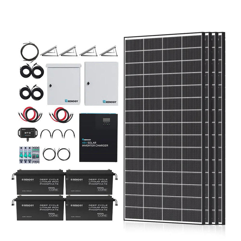 Renogy 1200W complete solar kit with 9.6kWh battery bank