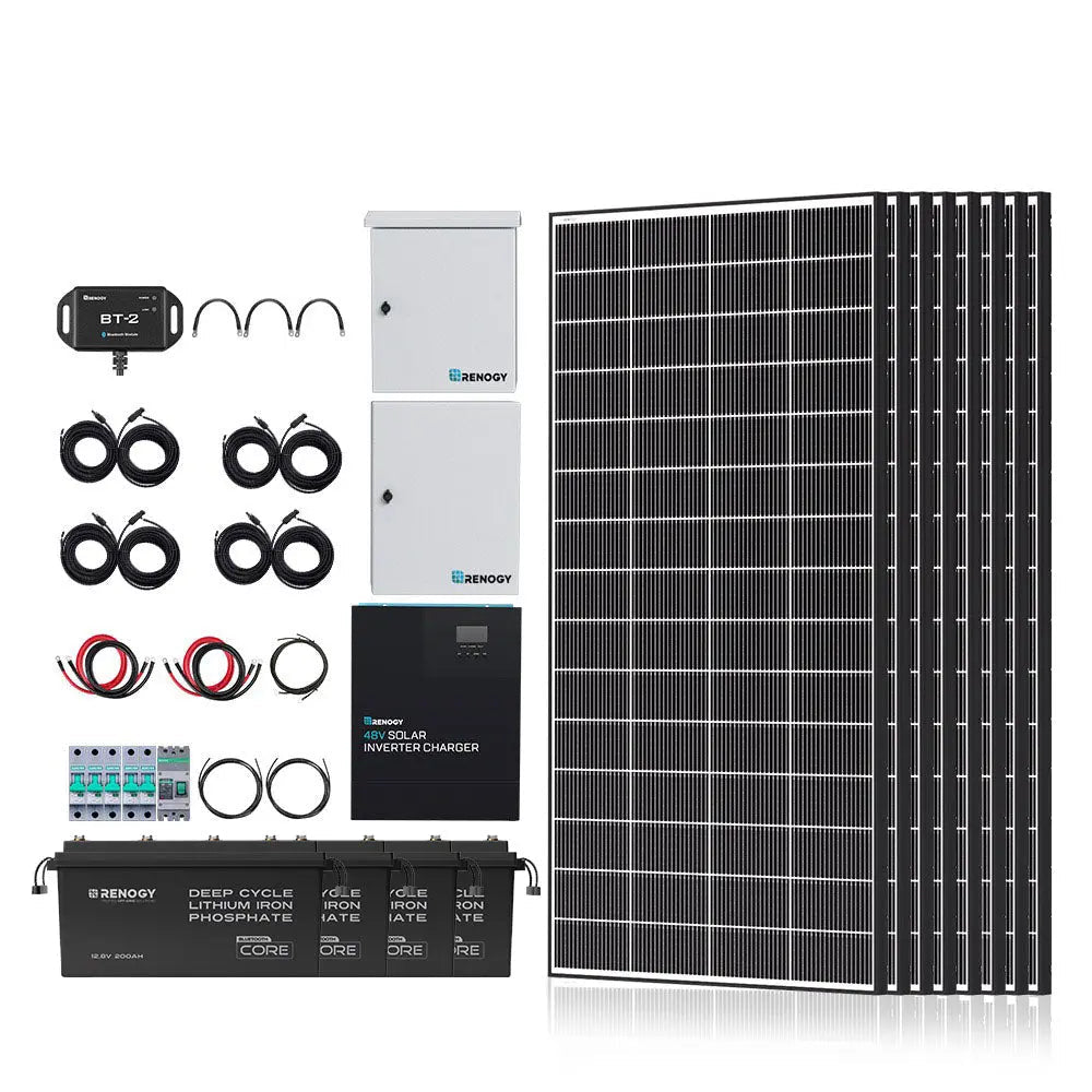 Renogy 1200W complete solar kit with 9.6kWh battery bank