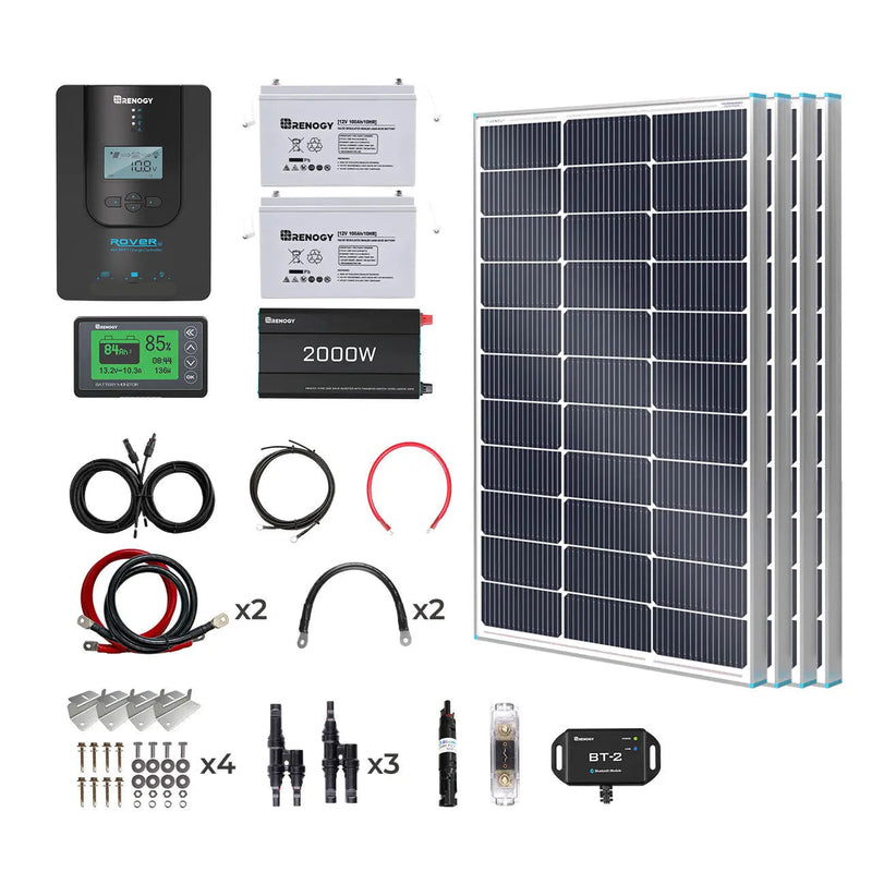 Renogy 400W 12V complete solar kit with batteries