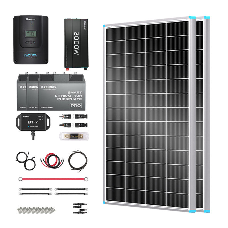 Renogy 800W 12V complete solar kit with lithium batteries