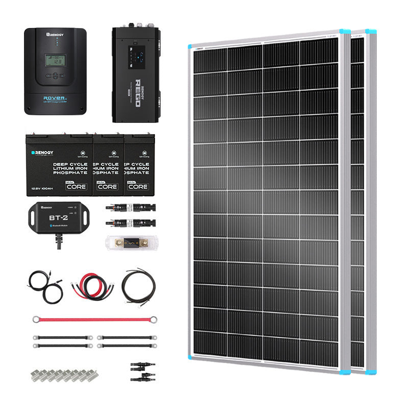 Renogy 800W 12V complete solar kit with lithium batteries