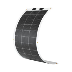 Renogy 100W flexible solar panel curved over a vehicle roof
