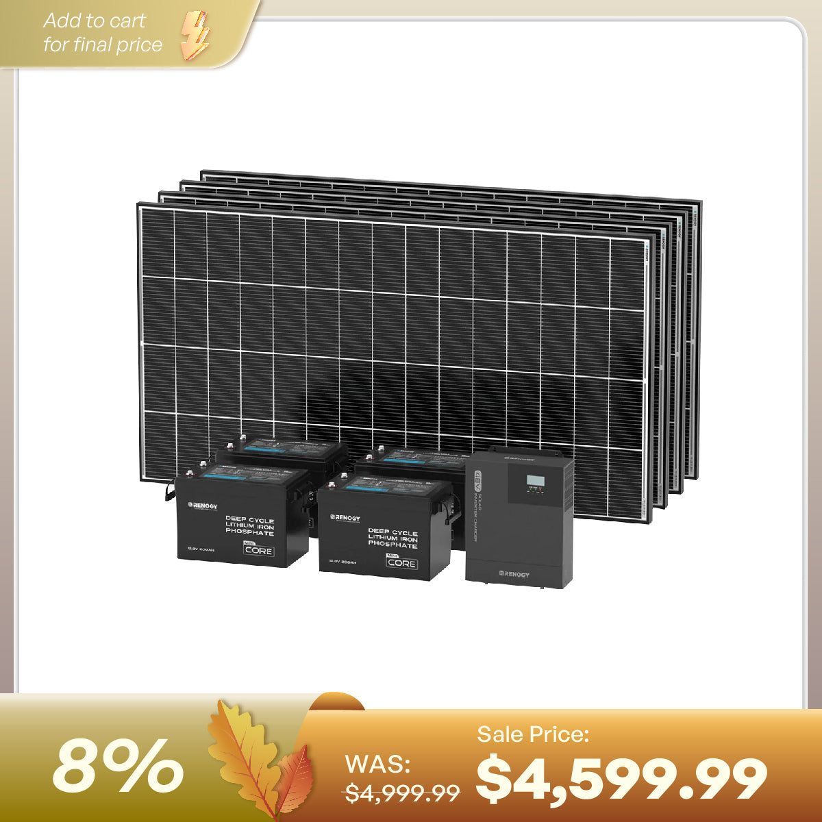 Renogy Cabin Solution off-grid solar kit with battery bank