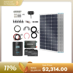 Renogy 400W 12V complete solar kit with batteries
