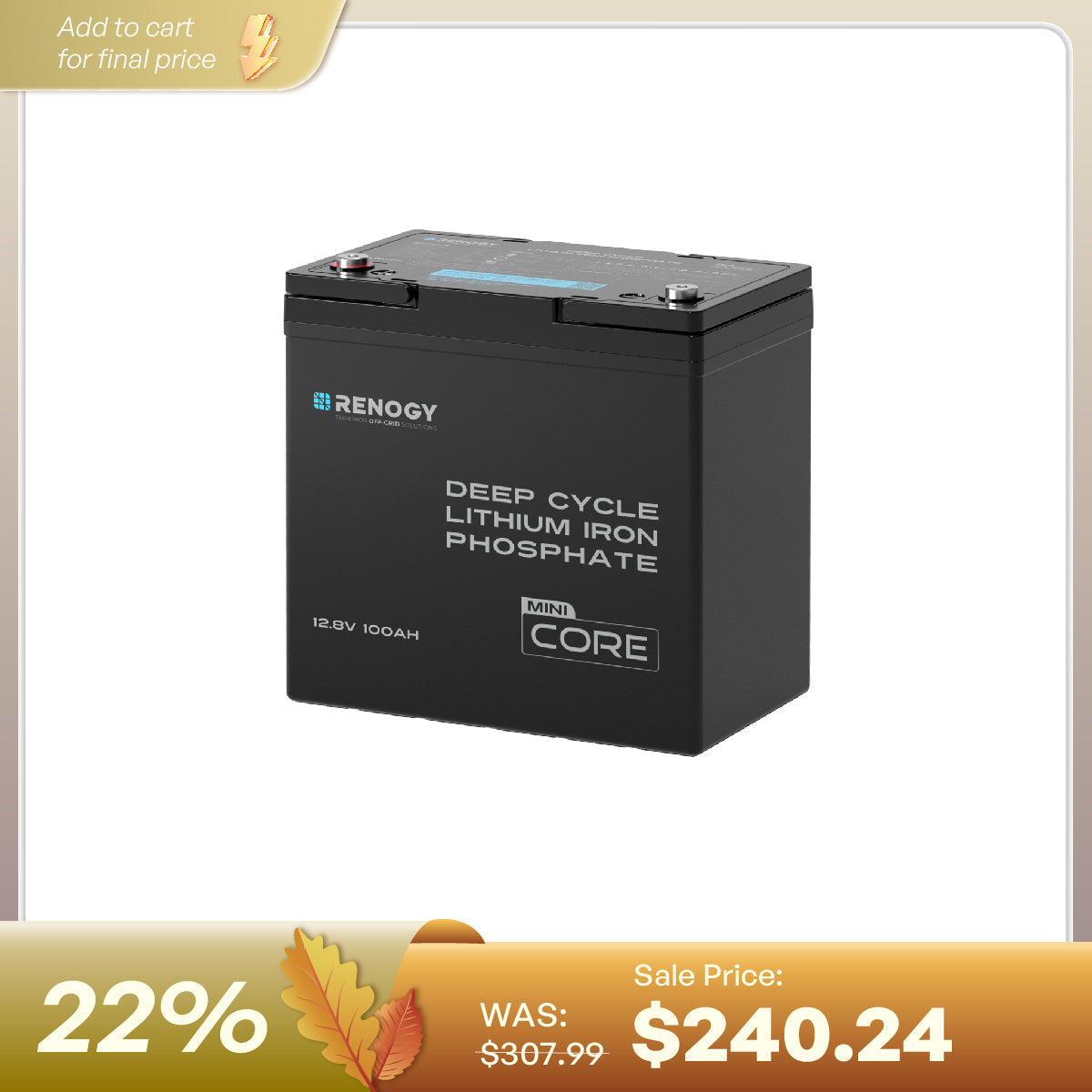 Renogy Core Mini 12.8V LiFePO4 lithium battery