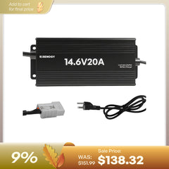 Renogy AC-to-DC LFP portable battery charger with clip cables