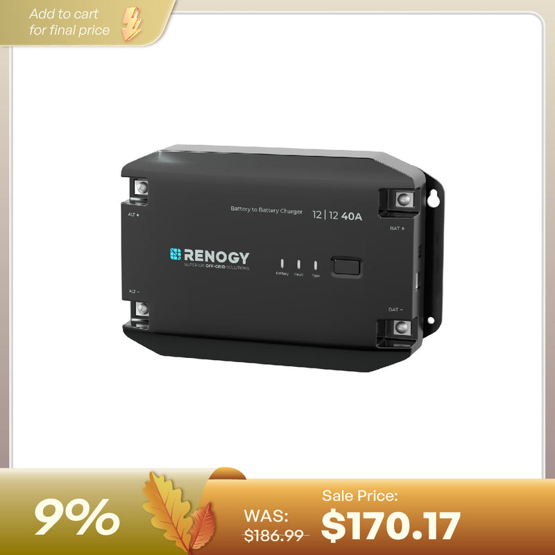 Renogy 12V DC to DC battery charger with temperature sensor
