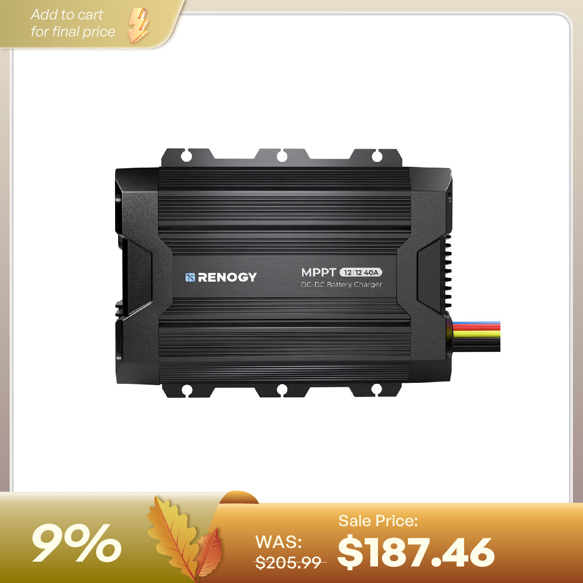 Renogy 40A DC-DC battery charger with MPPT