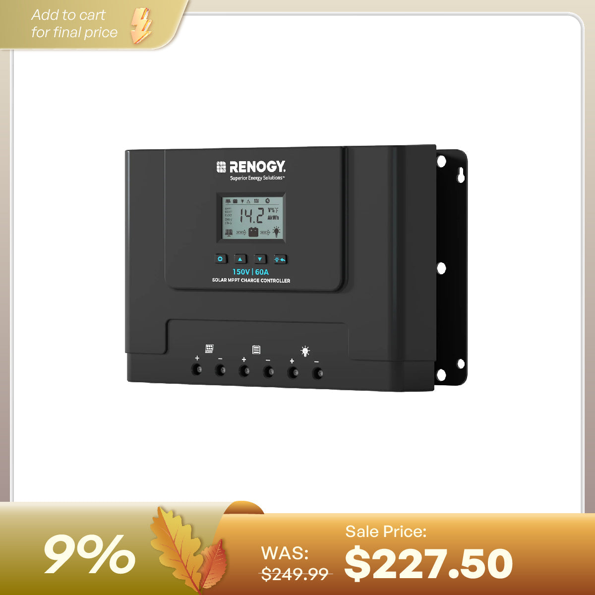 Renogy Rover Lite 60A MPPT solar charge controller