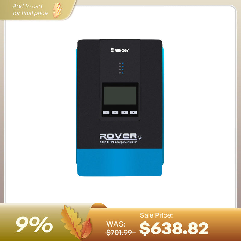 Renogy Rover 100 amp MPPT solar charge controller with LCD