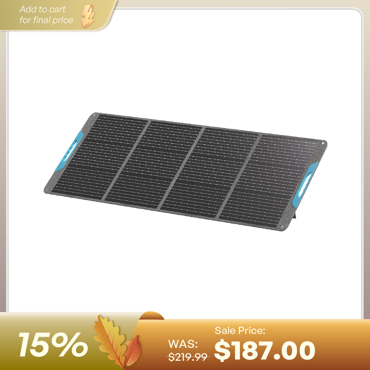 Renogy E.Flex portable solar panel unfolded with kickstands