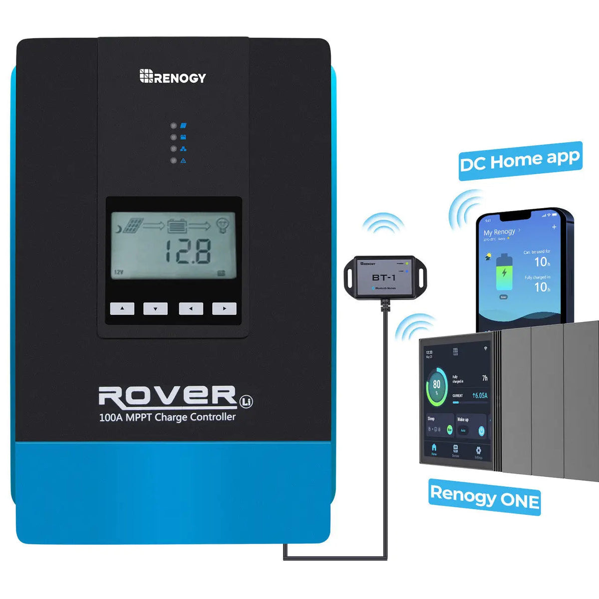 Renogy Rover 100 amp MPPT solar charge controller with LCD