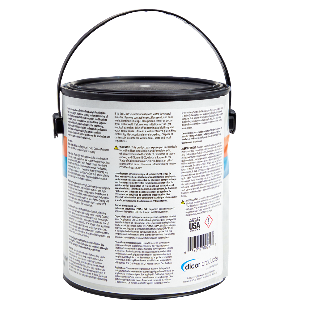 Dicor Acrylic Roof Coating, Part 2 for EPDM & PVC Roofing, 1 Gallon - view 3