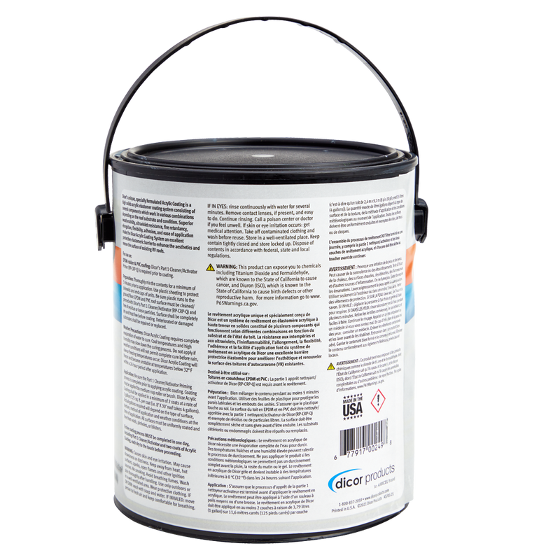 Dicor Acrylic Roof Coating, Part 2 for EPDM & PVC Roofing, 1 Gallon - view 3