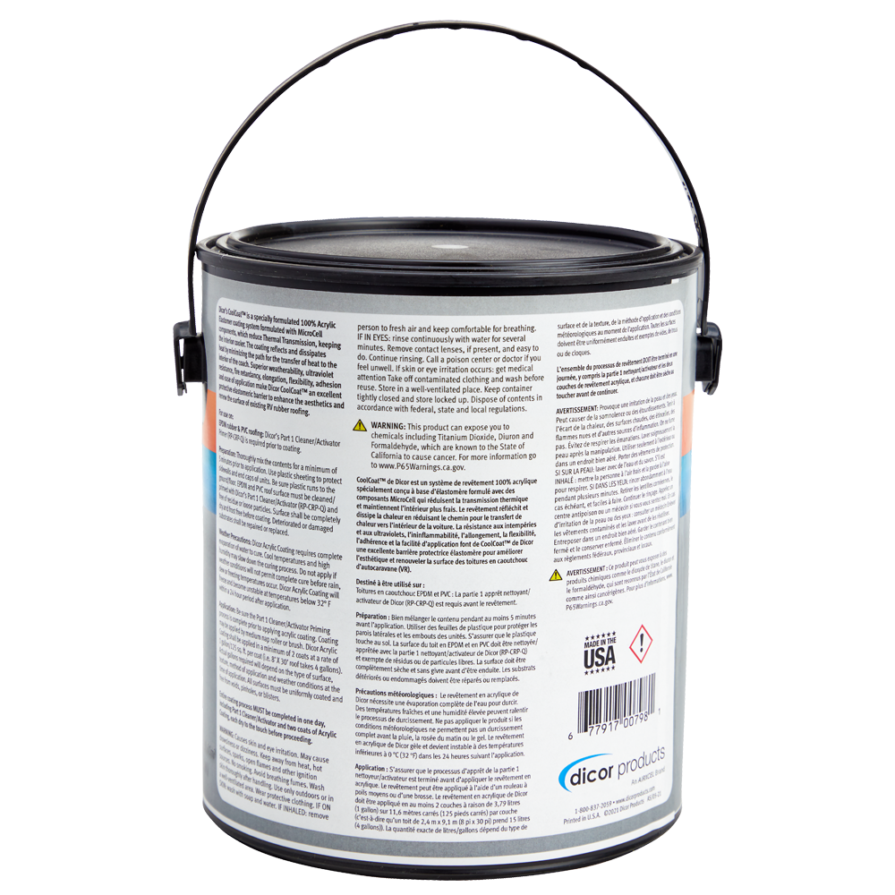 Dicor CoolCoat Acrylic Roof Coating, Part 2 for EPDM & PVC Roofing, 1 Gallon - view 3
