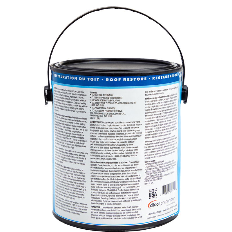 Dicor Elastomeric Metal RV Roof Coating, White, 1 Gallon - view 3