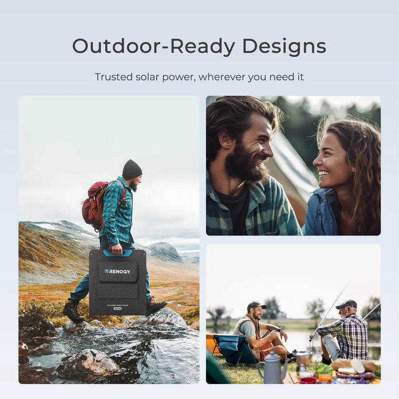 Renogy E.Flex portable solar panel unfolded with kickstands