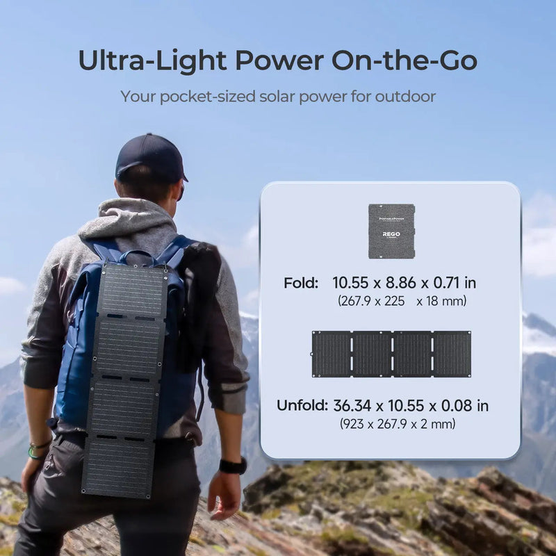 Renogy E.Flex 30W folding portable solar panel with carabiners