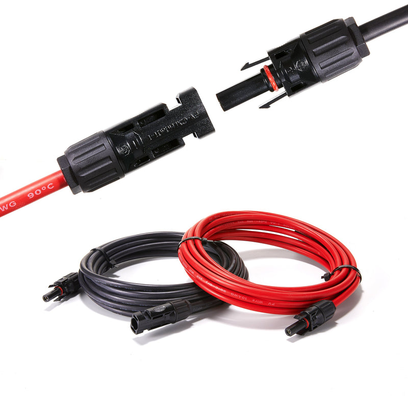 Rich Solar 10 Gauge Solar Panel Extension Cable with Male and Female Solar Connector Ends