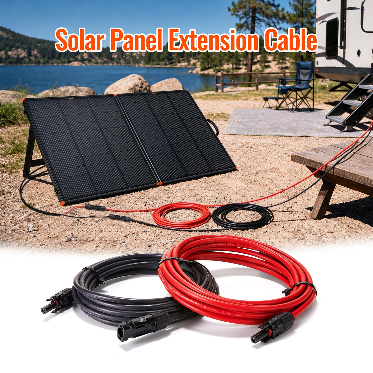 Rich Solar 10 Gauge Solar Panel Extension Cable with Male and Female Solar Connector Ends
