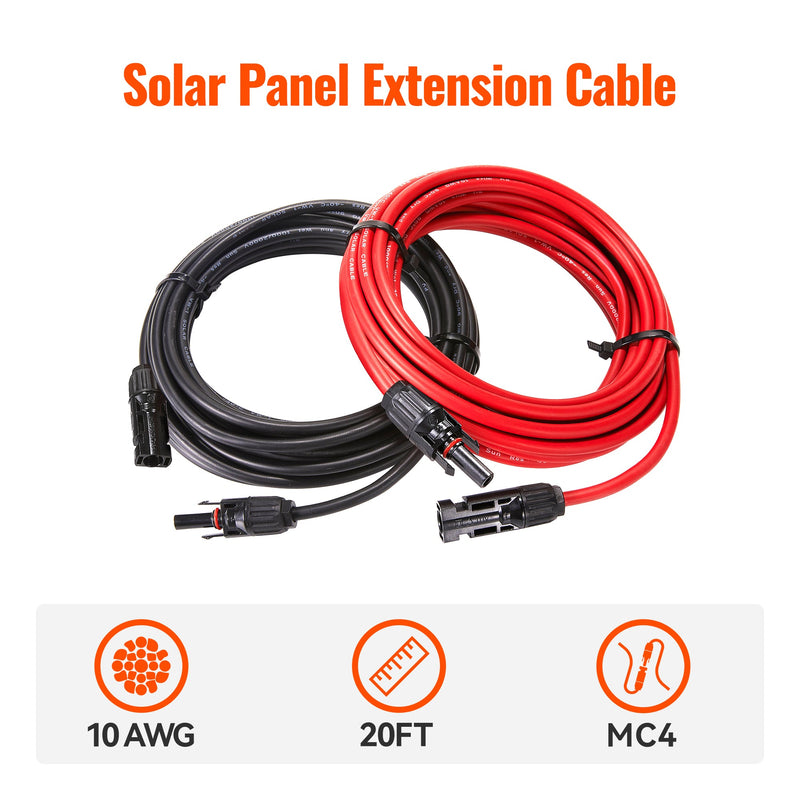 Rich Solar 10 Gauge Solar Panel Extension Cable with Male and Female Solar Connector Ends