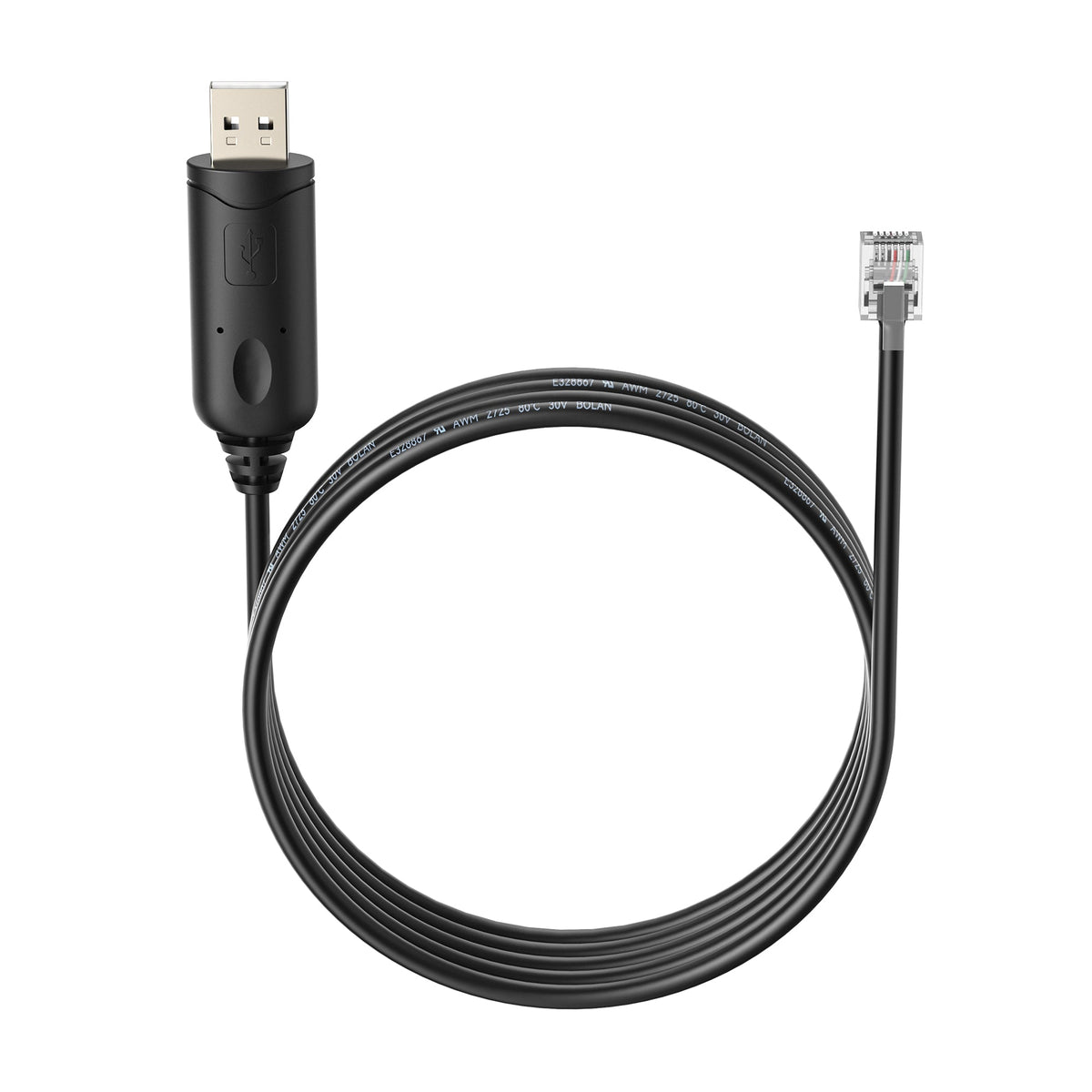 Rich Solar USB to RJ12 (6-Pin) Communication Cable for Battery Firmware Updates and Inverter Integration