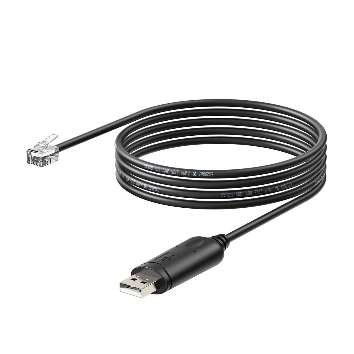 Rich Solar USB to RJ12 (6-Pin) Communication Cable for Battery Firmware Updates and Inverter Integration