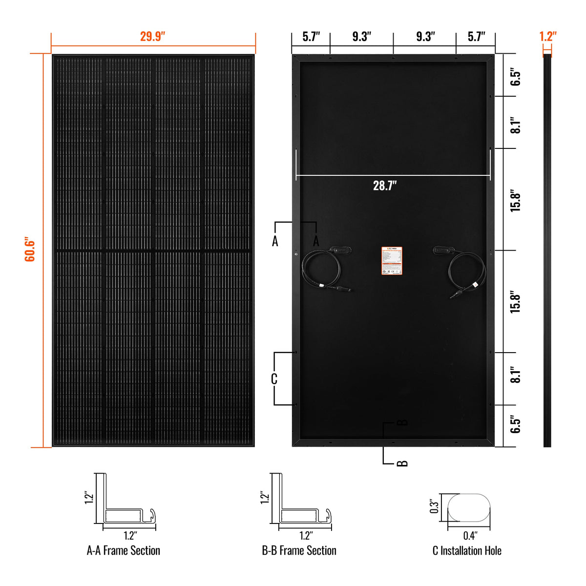 Rich Solar MEGA 250 PRO ONYX 250 Watt 24 Volt Solar Panel