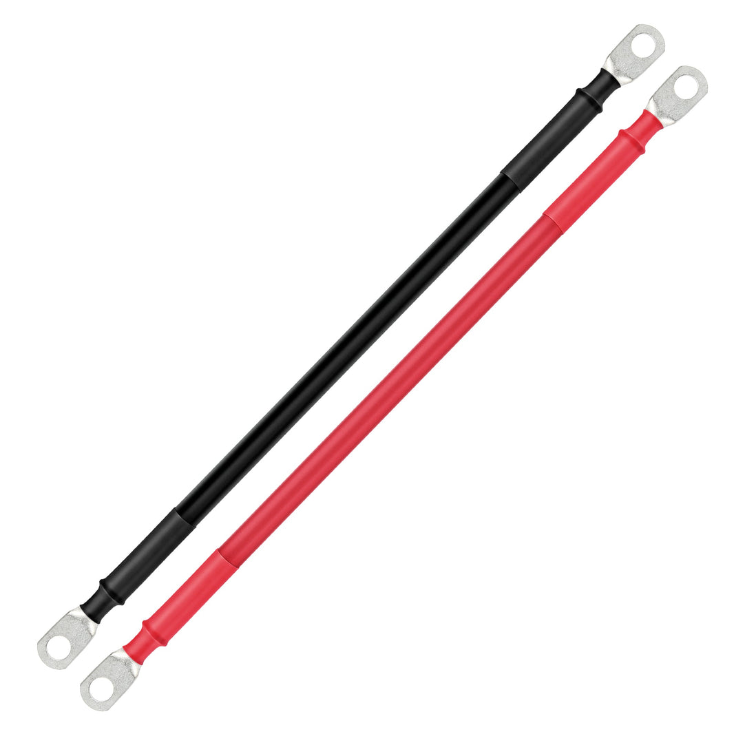 Rich Solar 2 Gauge 3/8” Battery Cables Pair of 2AWG Red and Black Pure Copper Inverter Battery Cables with 3/8” Lugs