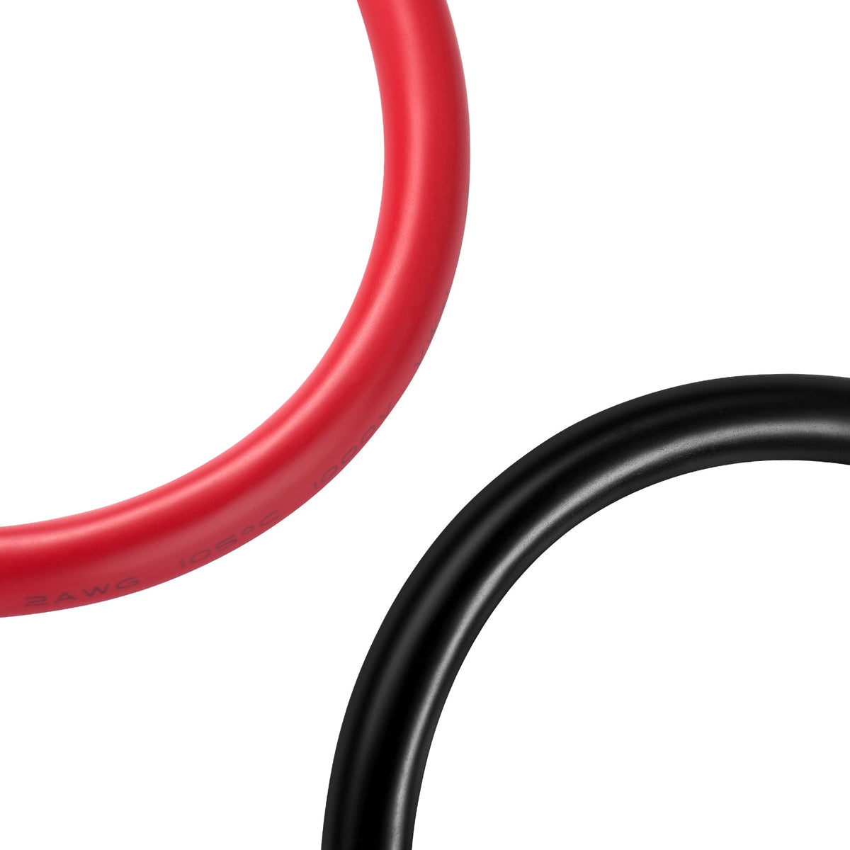 Rich Solar 2 Gauge 3/8” Battery Cables Pair of 2AWG Red and Black Pure Copper Inverter Battery Cables with 3/8” Lugs