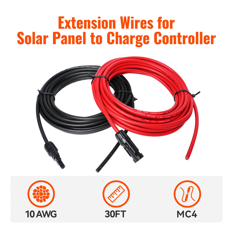 Rich Solar 10 Gauge Extension Cable to Connect Solar Panel to Charge Controller