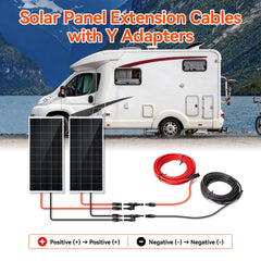 Rich Solar 10 Gauge Solar Panel Extension Cable with Male and Female Solar Connector Ends and Parallel Connectors