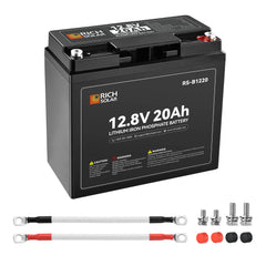 Rich Solar 12V 20Ah LiFePO4 Battery 256Wh Lithium Battery, 3,000+ Cycles
