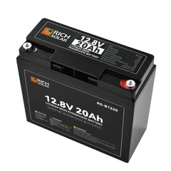 Rich Solar 12V 20Ah LiFePO4 Battery 256Wh Lithium Battery, 3,000+ Cycles