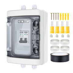 Rich Solar 2 Pole Outdoor Circuit Breaker Box Outdoor Circuit Breaker Box with 2 Poles and Solar Isolator Disconnect Switch