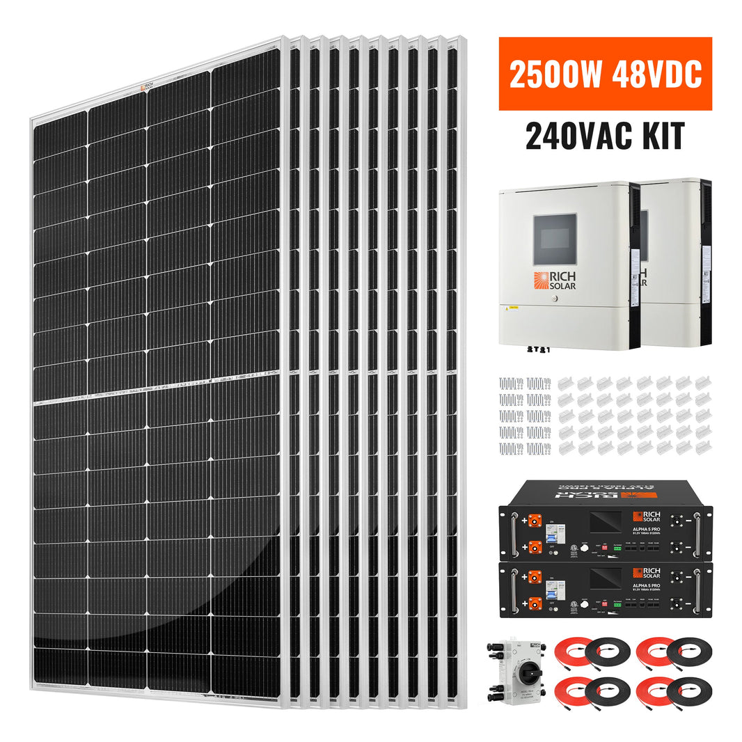 Rich Solar 2500W 48VDC-240VAC Solar Kit