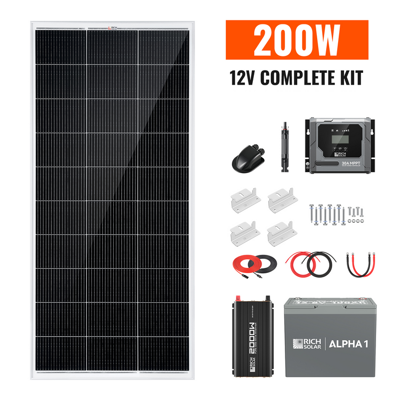 Rich Solar Complete 200W Solar Kit with Battery & Inverter