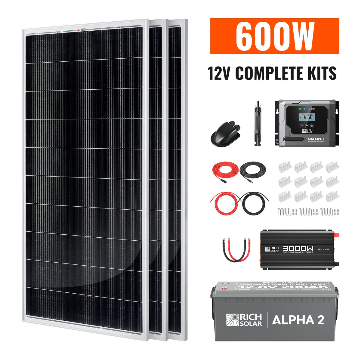 Rich Solar Complete 600W Solar Kit with Battery & Inverter