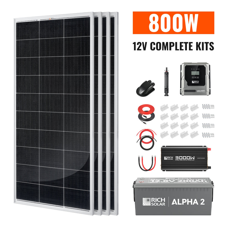 Rich Solar Complete 800W Solar Kit with Battery & Inverter