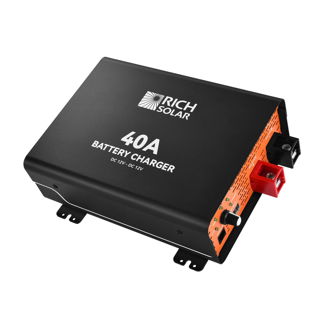 Rich Solar 12V 40A DC-DC Battery Charger for RVs, Vans, Boats & Off-Grid Systems