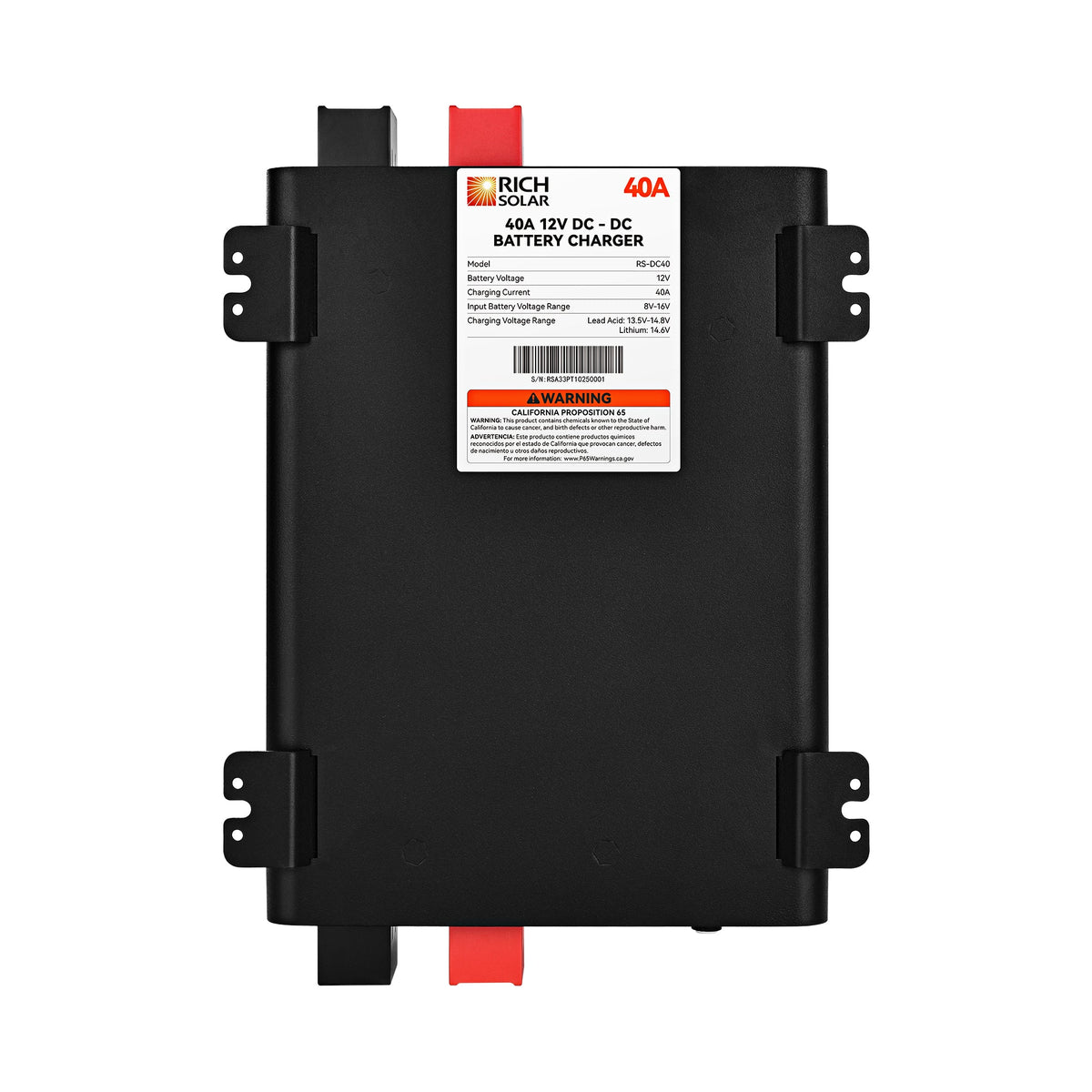 Rich Solar 12V 40A DC-DC Battery Charger for RVs, Vans, Boats & Off-Grid Systems