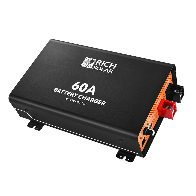 Rich Solar 12V 60A DC-DC Battery Charger for RVs, Vans, Boats & Off-Grid Systems