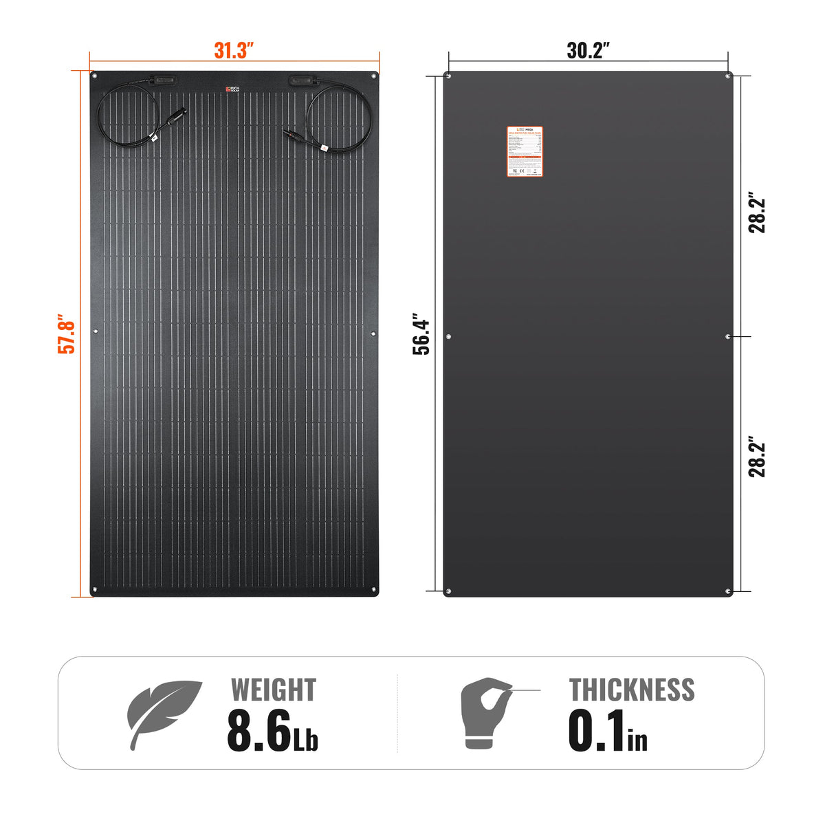 Rich Solar MEGA 200 PRO FLEX 200W 24V Flexible Solar Panel