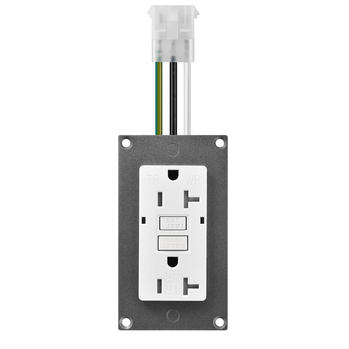 Rich Solar Slim GFCI Outlet 20 Amp Self-Test, Tamper-Resistant, LED Indicator, UL Listed