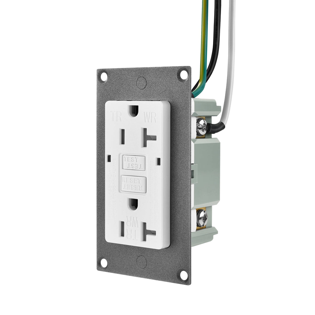 Rich Solar Slim GFCI Outlet 20 Amp Self-Test, Tamper-Resistant, LED Indicator, UL Listed