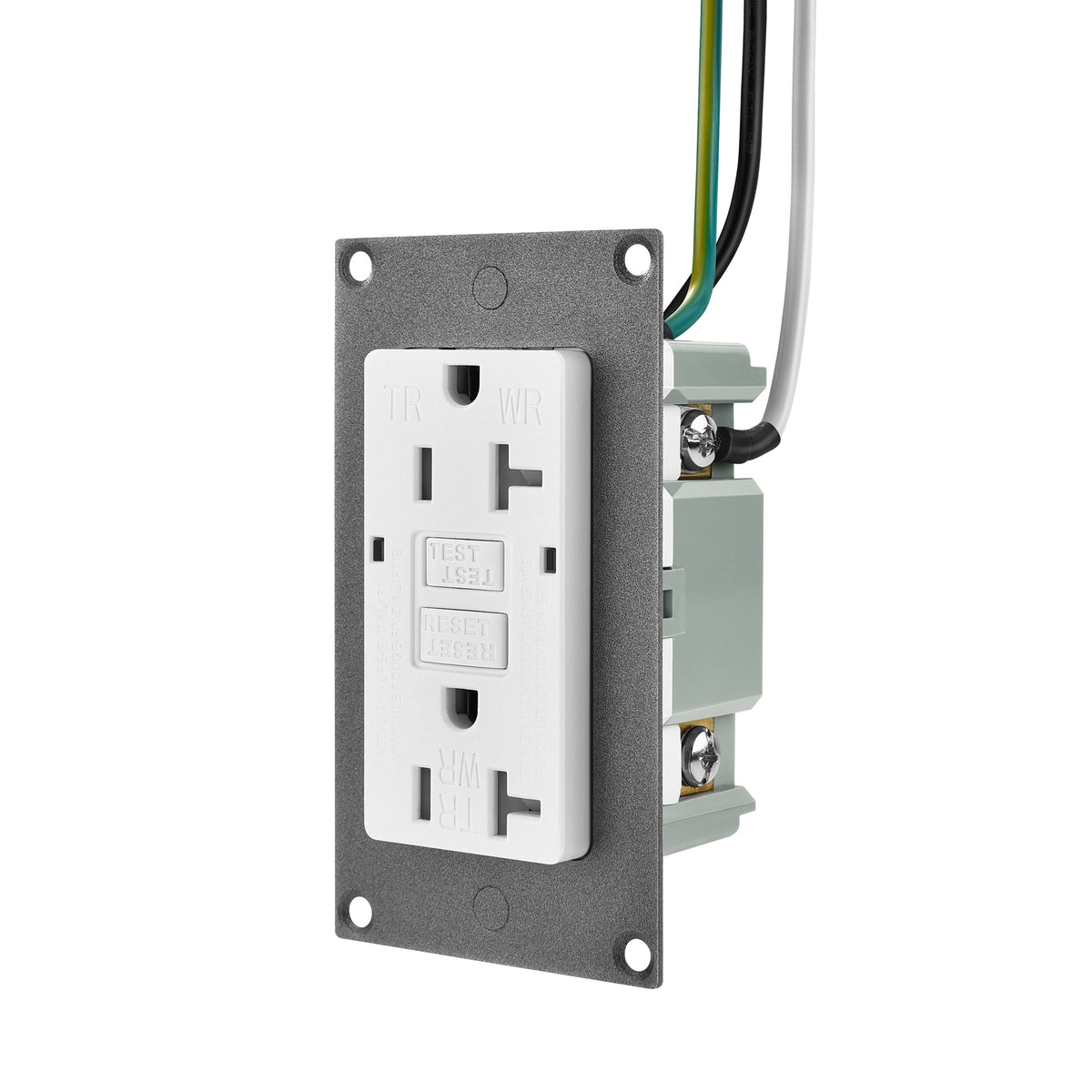 Rich Solar Slim GFCI Outlet 20 Amp Self-Test, Tamper-Resistant, LED Indicator, UL Listed