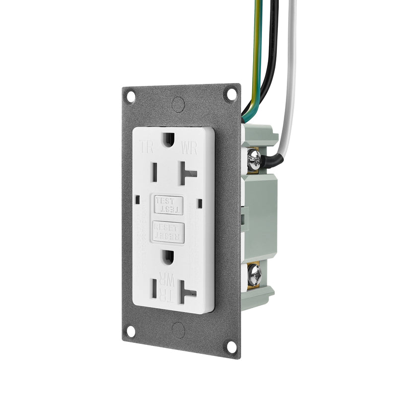 Rich Solar Slim GFCI Outlet 20 Amp Self-Test, Tamper-Resistant, LED Indicator, UL Listed