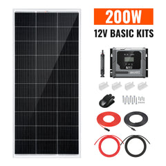 Rich Solar Basic 200 Watt Solar Kit Solar Panel & Charge Controller Kit for RVs, Vans & Off-Grid Applications